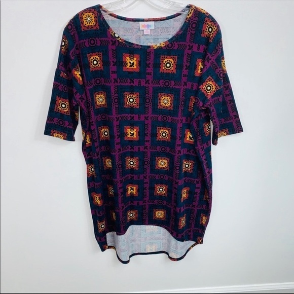 LuLaRoe Purple Geometric Print Tunic Top Small - Picture 9 of 9